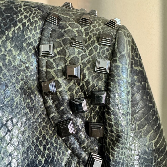 Fashion SX Rivet Faux Leather Jacket Zipper Moto Biker - Picture 6 of 14